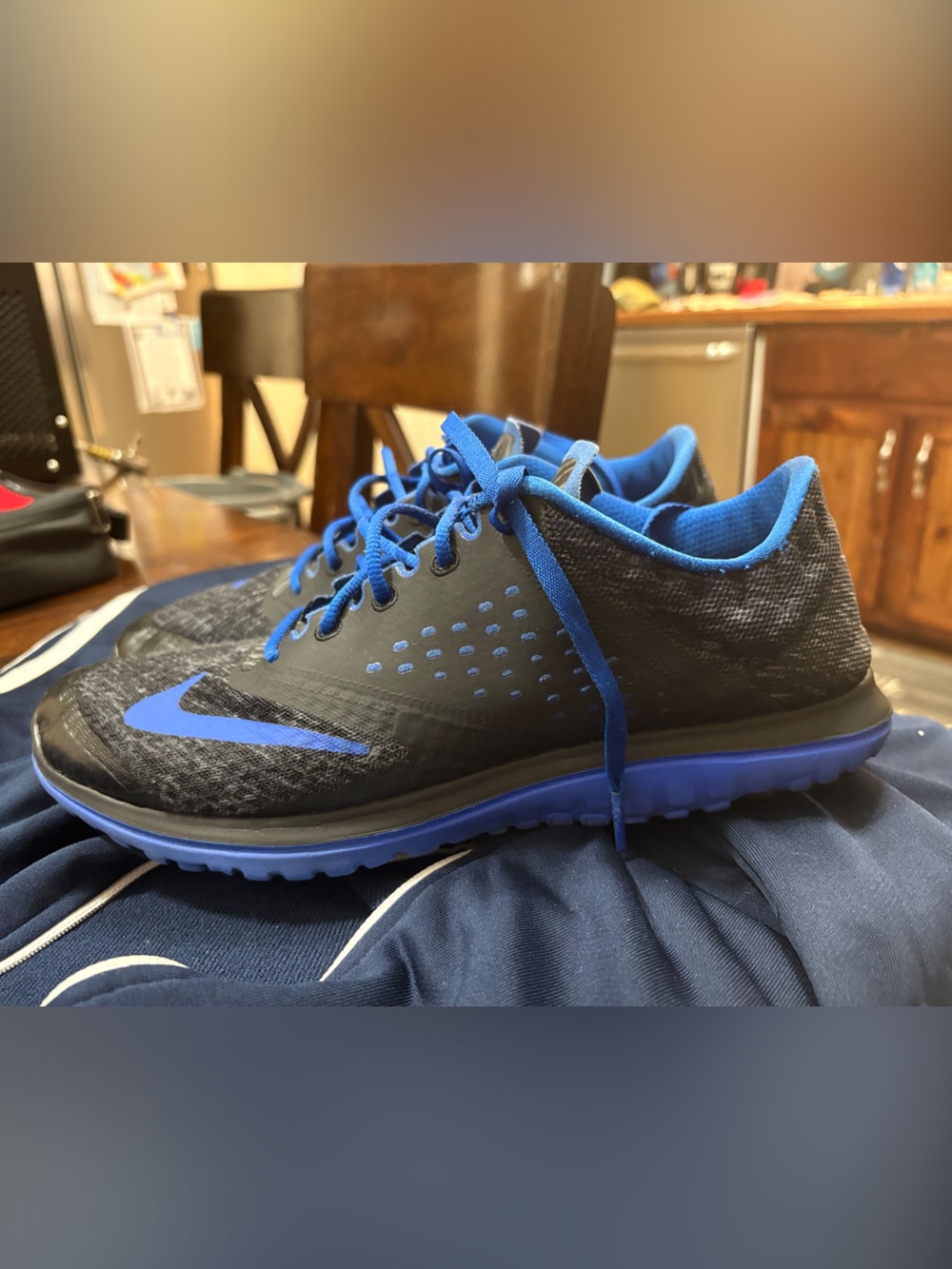 Nike Men’s Black and Royal Blue Athletic Trainers